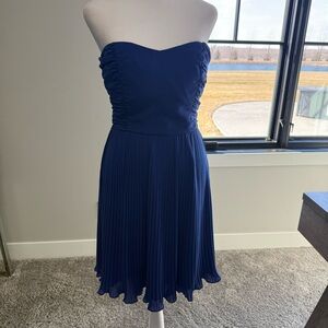 Elegant Blue Strapless Dress